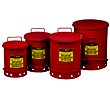Justrite 10-Gallon Oily Waste Can - Soundguard Silver